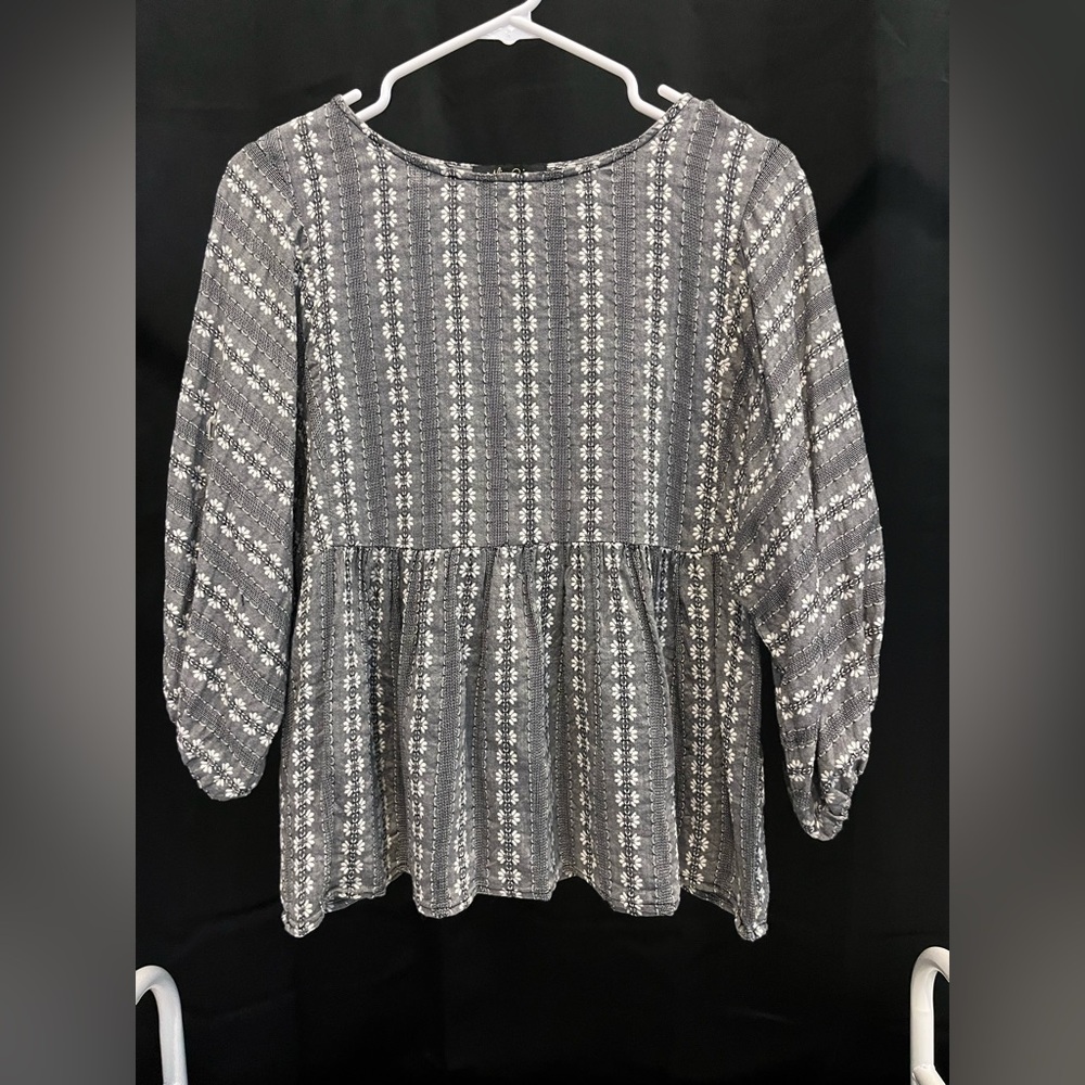 Gray Patterned Women's Top